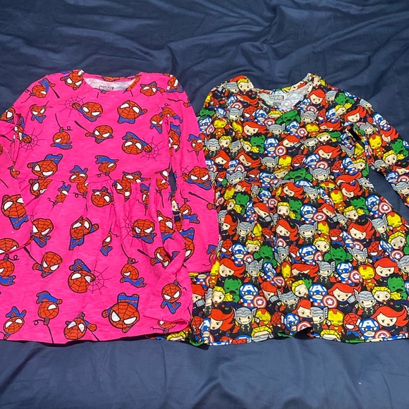 Marvel Spotted Zebra Girls Knit Long-Sleeve Play Dresses XXL(14-16) pack of 2 - Picture 2 of 4